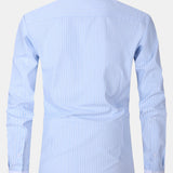 Contrast Collar Stripe Dress Shirt