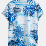 Leaf Island Print Button Up Shirt