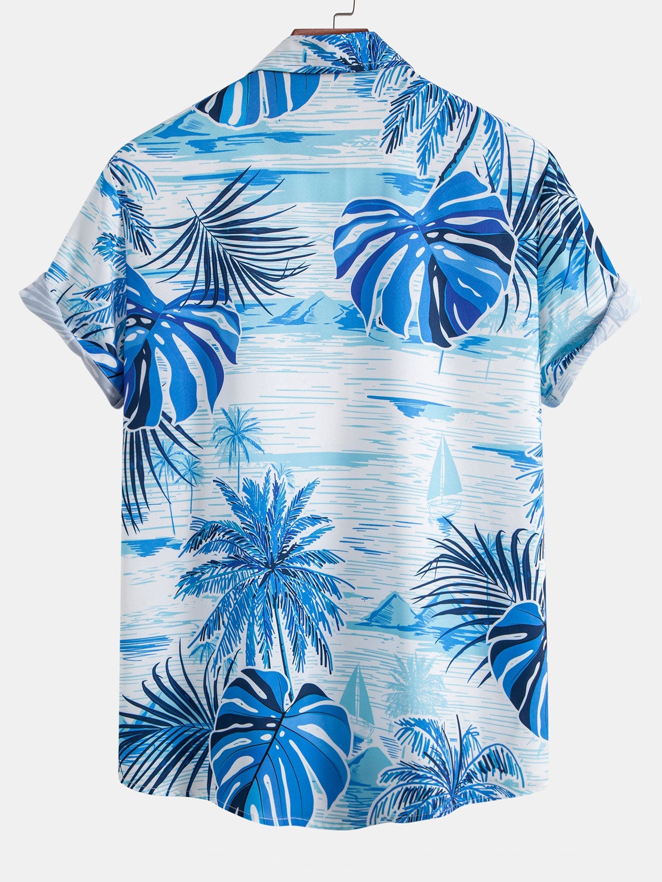 Leaf Island Print Button Up Shirt