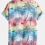 Palm Tree Seagull Print Shirt & Swim Shorts Set