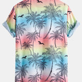 Palm Tree Seagull Print Shirt & Swim Shorts Set