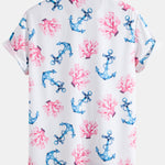 Coral Anchor Print Shirt & Swim Shorts Set