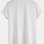 Linen Striped Shirt & Drawstring Shorts Set