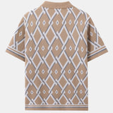 Retro Rhombus Geometric Knit Shirt