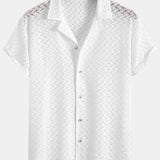 Hollow Out Textured Cuban Shirt