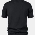Stripe Jacquard Knit Polo Shirt & Straight Leg Ribbed Pants Set