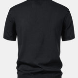 Stripe Jacquard Knit Polo Shirt & Straight Leg Ribbed Pants Set