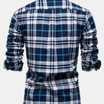Cowboy Embroidery Cotton Plaid Button Up Shirt