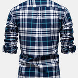 Cowboy Embroidery Cotton Plaid Button Up Shirt