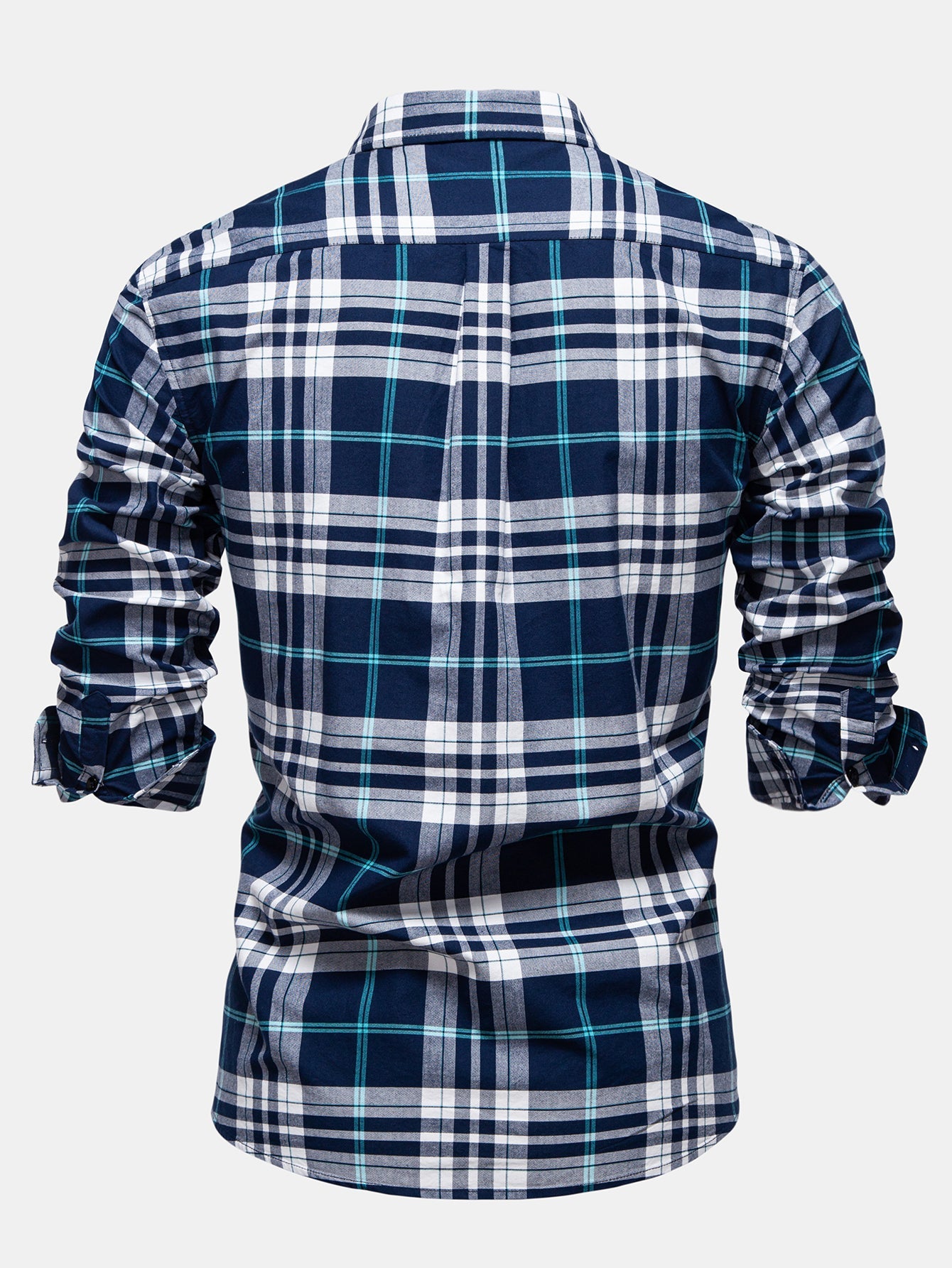 Cowboy Embroidery Cotton Plaid Button Up Shirt