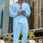 STRAIGHT LINEN TROUSERS FOR MEN