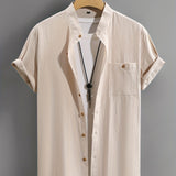 CREW NECK BUTTON SHIRT FOR MEN