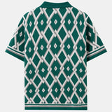 Retro Rhombus Geometric Knit Shirt