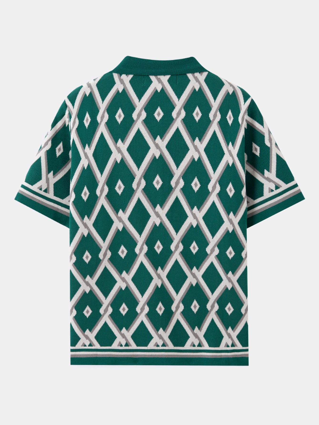 Retro Rhombus Geometric Knit Shirt