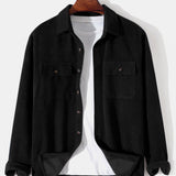 Long Sleeved Corduroy Button Up Shirt with Pockets