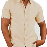 LAPEL LINEN SHIRT FOR MEN