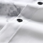 Traditional Oriental Ink Painting Print Stand Collar Shirt
