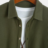 Long Sleeved Waffle Button Up Shirt