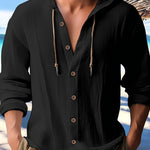 HOODED LINEN SHIRT FOR MEN