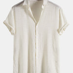Textured Fabric Short Sleeve Shirt