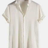 Textured Fabric Short Sleeve Shirt