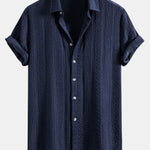 Geometric Jacquard Shirt & Straight Leg Linen Pants Set
