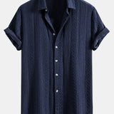 Geometric Jacquard Shirt & Straight Leg Linen Pants Set