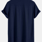 Linen Rayon Blend Pocket Utility Shirt & Straight Leg Linen Pants Set