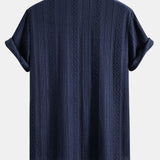 Geometric Jacquard Shirt & Straight Leg Linen Pants Set