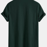Crinkled Textured V Neck Shirt