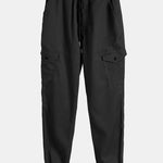 Long Line Textured Hooded Sweater & Chino Cargo Jogger Pants Set