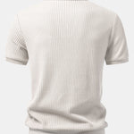 Waffle Johnny Collar Polo with Pocket & Slim Fit Tapered Trousers Set