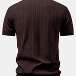 Twisted Jacquard Zipper Knit Polo & Slim Fit Tapered Trousers Set