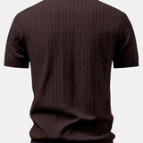 Twisted Jacquard Zipper Knit Polo & Slim Fit Tapered Trousers Set