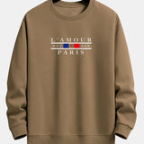 Paris Slogan Print Relax Fit Crew Neck Sweatshirt & Jogging Pants Set