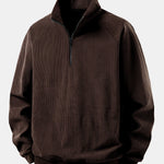Quarter Zip Corduroy Raglan Sleeve Sweatshirt & Corduroy Pants Set