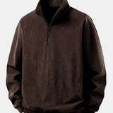 Quarter Zip Corduroy Raglan Sleeve Sweatshirt & Corduroy Pants Set