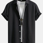 Checkerboard Jacquard Button Up Shirt