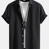 Checkerboard Jacquard Button Up Shirt