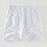 Striped Mesh Cuban Shirt & Linen Drawstring Shorts Set