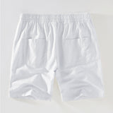 Striped Mesh Cuban Shirt & Linen Drawstring Shorts Set