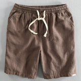 Linen and Rayon Blend Shirt & Linen Cotton Blend Drawstring Shorts Set
