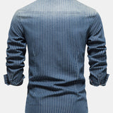 Stripe Washed Denim Shirt with Pockets