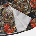 Rose Skull Print Button Up Shirt