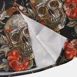 Rose Skull Print Button Up Shirt