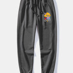Graffiti Bear Print Relax Fit Crew Neck Sweatshirt & Jogging Pants Set