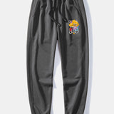 Graffiti Bear Print Relax Fit Crew Neck Sweatshirt & Jogging Pants Set