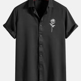 Rose Print Short Sleeve Shirts