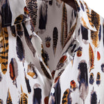 Feather Print Button Up Shirt