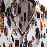 Feather Print Button Up Shirt